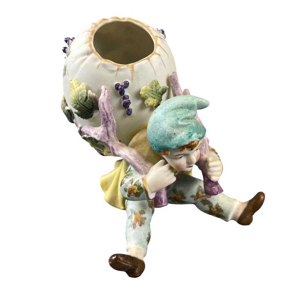 Vintage Ardalt Lenwile Japan Porcelain Boy Tree Planter Hand Painted MCM